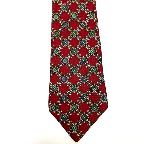 Tommy Hilfiger Other - Tommy Hilfiger | 100% Silk Red Green & Blue Circular Print Tie
